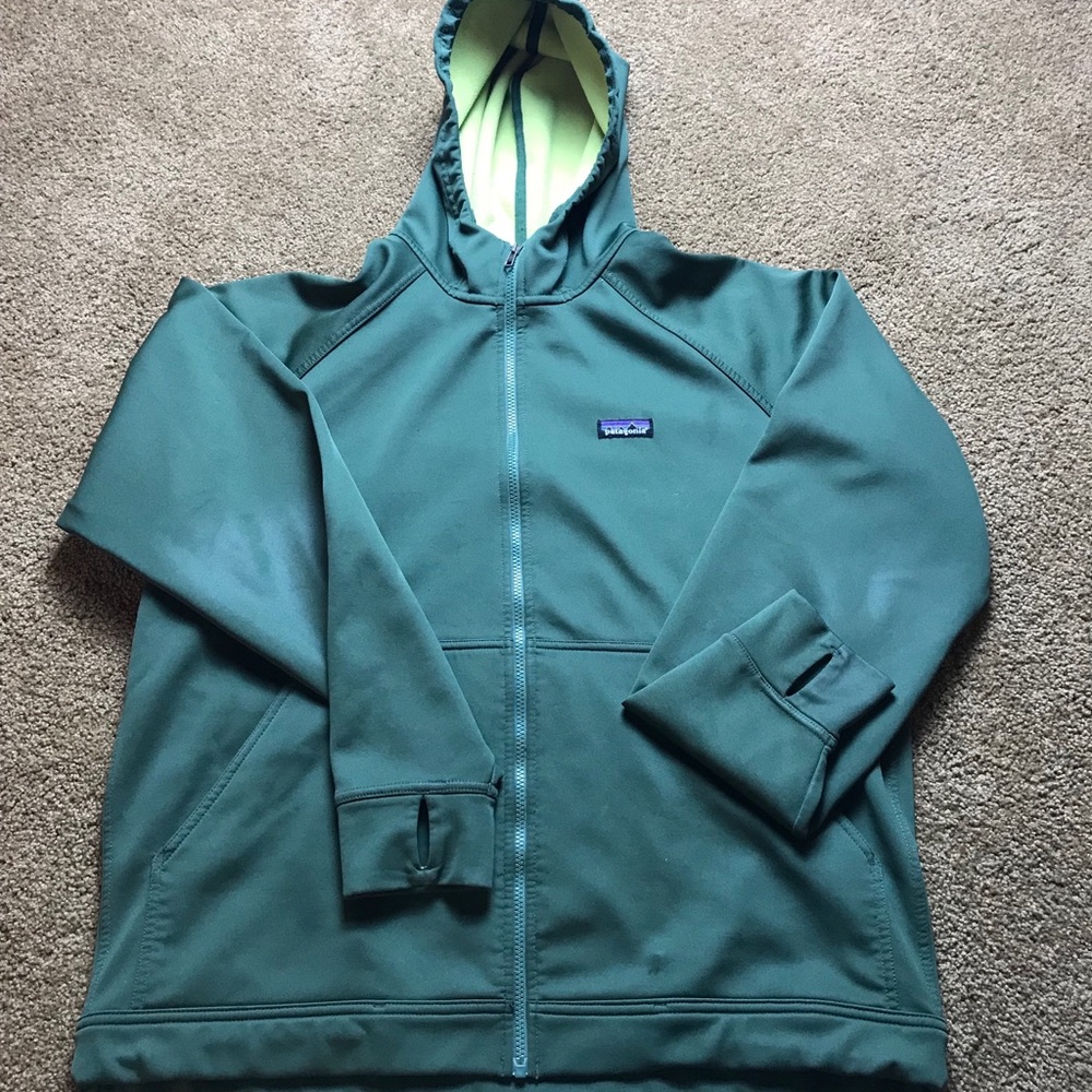 Patagonia Green Full Zip Fleece Sweatshirt M Large
